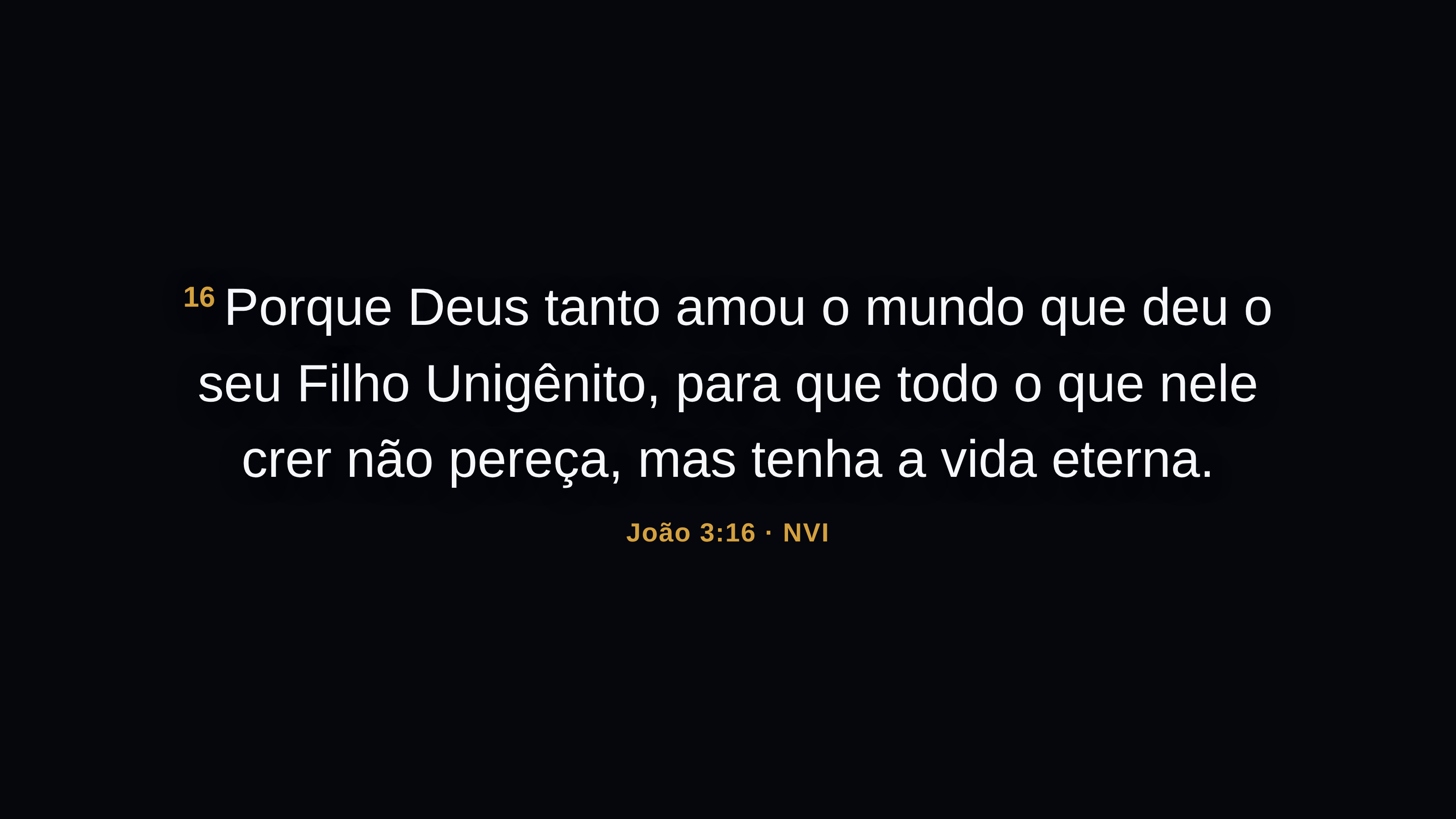 Telão exibindo versículo bíblico